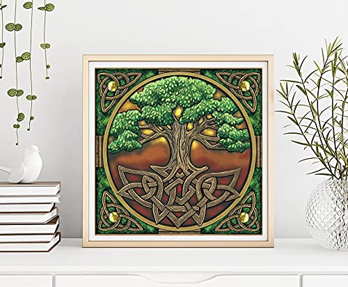 Diymood DIY 5D Diamond Painting Tree Life, Diamond Painting Kits for Adults, Round Full Drill Paint with Diamond Arts Canvas Crafts Cross Stitch Crystal Embroidery for Home Wall Decor Gift 12x12inch