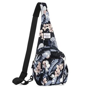 kamo floral crossbody sling bag small sling backpack travel hiking chest bag