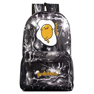 mayooni students back to school backpack gudetama graphic knapsack basic canvas casual daypacks for boys,girls