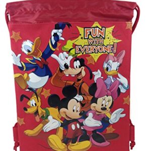 Disney Mickey & Freinds Drawstring String Backpack School Sport Gym Tote Bag