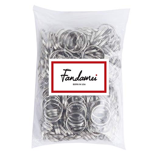 FANDAMEI 200 Pieces Split Key Rings Bulk for Keychain Key and Art Crafts(25 mm /0.98 inch 100pcs ，28 mm /1.1 inch 100pcs)