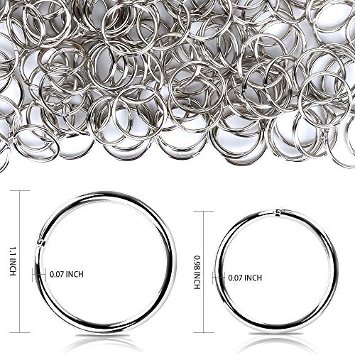 FANDAMEI 200 Pieces Split Key Rings Bulk for Keychain Key and Art Crafts(25 mm /0.98 inch 100pcs ，28 mm /1.1 inch 100pcs)