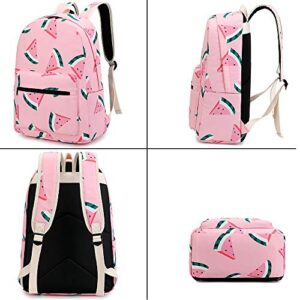 CAMTOP Teen Girls Backpack for School Kids Backpack with Lunch Bag Watermelon Bookbag Set (Y0080-3 Watermelon-Pink)