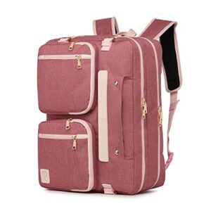 seyfocnia convertible 3 in 1 laptop backpack,17.3 inch messenger backpack satchel bag briefcase backpack computer handbag shoulder bag for women-pink