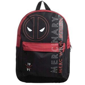 MERC with A Mouth Deadpool Comic Book Red & Black Backpack