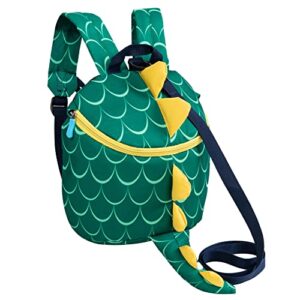 Jicho Peak Children's School Bag, Cartoon Pattern Dinosaur, Cute Lightweight Backpack with Anti-Lost Cord, One Size