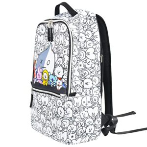 concept one bt21 line friends 12 inch sleeve laptop backpack, padded computer school bag, multi, one size