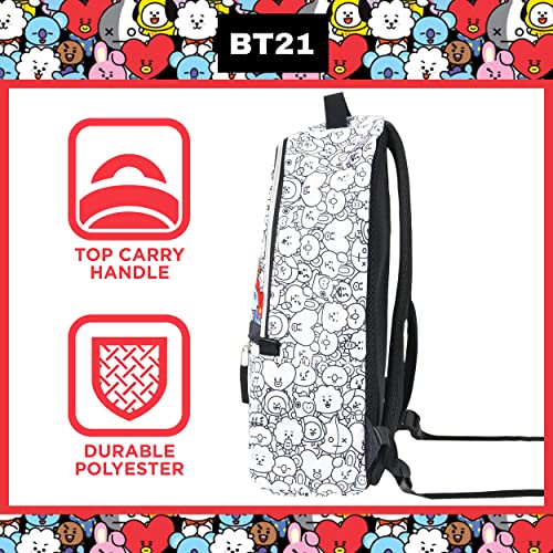 Concept One BT21 LINE FRIENDS 12 Inch Sleeve Laptop Backpack, Padded Computer School Bag, Multi, One Size