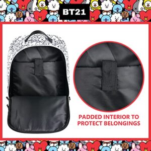 Concept One BT21 LINE FRIENDS 12 Inch Sleeve Laptop Backpack, Padded Computer School Bag, Multi, One Size