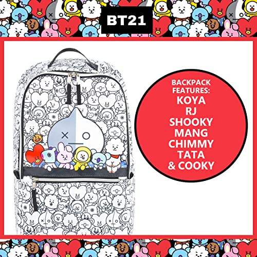 Concept One BT21 LINE FRIENDS 12 Inch Sleeve Laptop Backpack, Padded Computer School Bag, Multi, One Size