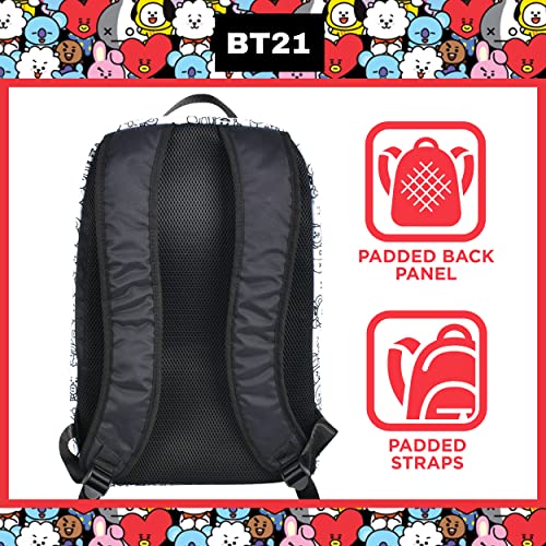 Concept One BT21 LINE FRIENDS 12 Inch Sleeve Laptop Backpack, Padded Computer School Bag, Multi, One Size