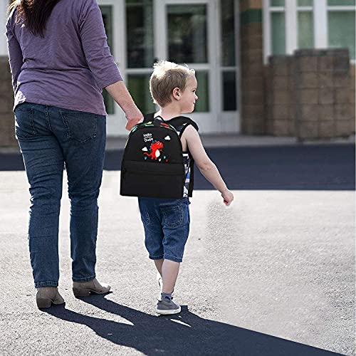 Kids Toddler Backpack Boys with Strap Dinosaur Blue Kindergarten Leash Bookbag (Black-11)