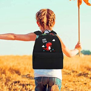 Kids Toddler Backpack Boys with Strap Dinosaur Blue Kindergarten Leash Bookbag (Black-11)