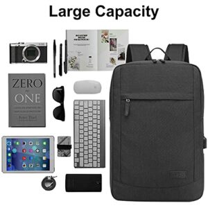 VASCHY 17 inch Laptop Backpack for Men with USB Port Lightweight Slim Business Backpack