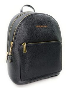 michael kors 35t1g4ab2l black with gold hardware adina medium pebbled leather backpack