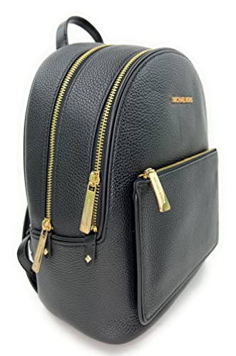 Michael Kors 35T1G4AB2L Black With Gold Hardware Adina Medium Pebbled Leather Backpack