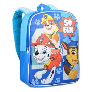 Nick Shop Paw Patrol School Backpack With Lunch Box For Kids, Boys ~ 5 Pc Bundle With 15'' Paw Patrol School Bag, Water Pouch , 300 Stickers, And More | Paw Patrol School Supplies