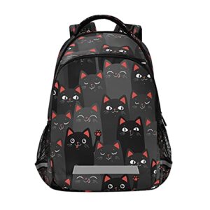 xigua black cat print backpack casual daypacks outdoor sports rucksack school shoulder bag for boys girls teens