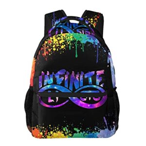 casual backpack infinite_eyes_lists large capacity schoolbag shoulders bag daypack for adults and children