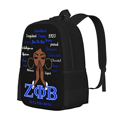 Sorority Gifts Large Backpack Personalized Laptop Ipad Tablet Travel, Black