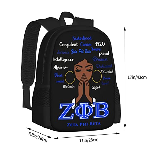 Sorority Gifts Large Backpack Personalized Laptop Ipad Tablet Travel, Black