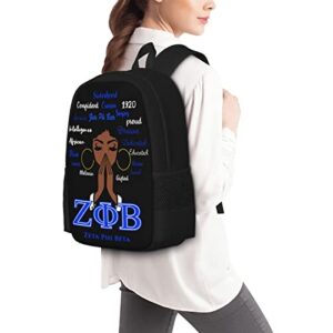 Sorority Gifts Large Backpack Personalized Laptop Ipad Tablet Travel, Black