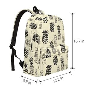 Pineapple Backpack Lightweight Backpacks Durable Laptop Backpack Shoulders Bag Hiking Travel Bag Casual Daypack