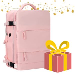travel backpack for weekend trip, travel backpack for women with wet compartment for skincare and makeup amenities, large backpack with shoe compartment for airline approved