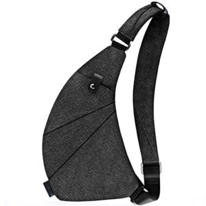 qidelong sling bag- anti-theft chest shoulder backpack crossbody bag, lightweight personal pocket bag for men women (dark grey)