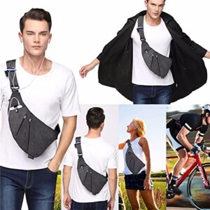 Qidelong Sling Bag- Anti-Theft Chest Shoulder Backpack Crossbody Bag, Lightweight Personal Pocket Bag for Men Women (Dark Grey)