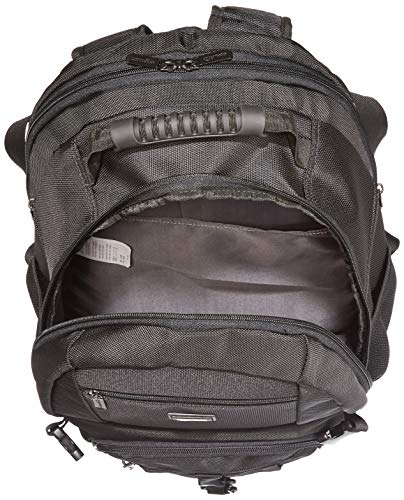 Amazon Basics Multi-Compartment Backpack with Top Handle and Padded Shoulder Straps, Fits up to 15-Inch Laptop - Black