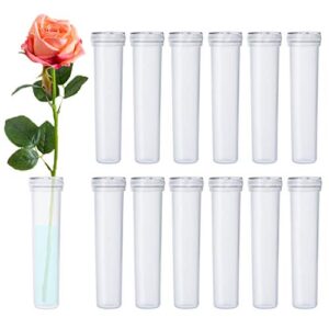 beadnova flower water tubes 2.8 inch plastic water tubes for flowers floral vials with caps for decoration flower arrangement (clear, 60 pcs)