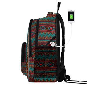 ALAZA Ethnic Aztec Tribal Geometric Backpack Daypack Laptop Work Travel College Bag for Men Women Fits 15.6 Inch Laptop