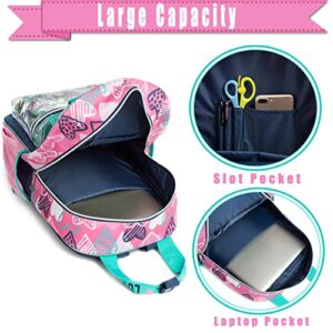 Rolling Backpack for Gilrs School Wheels Backpacks with Lunch Box for Elementary Student Teen Girls Trip Luggage