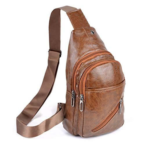 WESTEND Crossbody Leather Sling Bag Backpack with Adjustable Strap