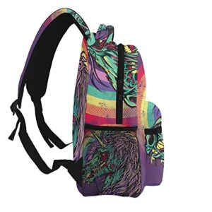 Zombie Unicorn Retro Astronaut Backpack Bookbag Daypack