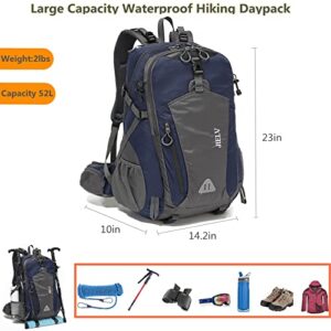 JIELV Hiking Backpack 45L Waterproof Camping Backpack Daypack Lightweight Outdoor Sport Travel for Men Women(Blue)