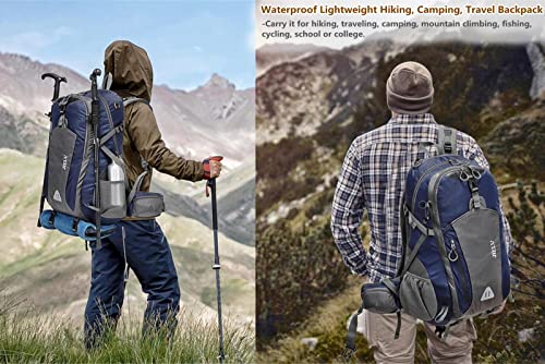 JIELV Hiking Backpack 45L Waterproof Camping Backpack Daypack Lightweight Outdoor Sport Travel for Men Women(Blue)