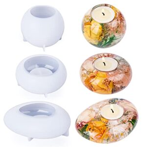 let’s resin tealight candle holder resin molds silicone,3pcs tea light candle holder silicone molds for resin,plaster,cement concrete,resin epoxy molds silicone for diy home décor,great for beginners