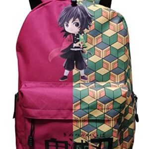 XIXISA 18 INCH Anime Tomioka Giyuu Backpack with Pencil Case, Demon Slayer Backpacks Bookbag Schoolbag Daypack for Teens Large Capacity Travel Bag (18 INCH, Tomioka Giyuu)