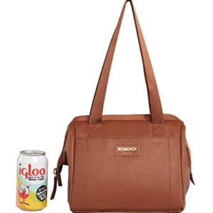 Igloo 26-can Premium Luxe Softsided Dual Compartment Backpack, Cognac