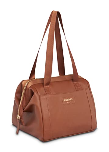Igloo 26-can Premium Luxe Softsided Dual Compartment Backpack, Cognac