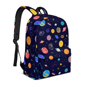 ewobicrt cartoon planet backpack 16.7 inch large cute laptop bag casual daypack bookbag for work travel camping