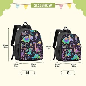 Toddlers Backpack Rainbow Dinosaurs Bookbag for Kid Aged 3-6 Preschool Kindergarten