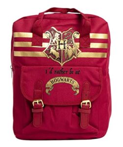 hogwarts 4 crest logo school bag backpack, burgundy, m