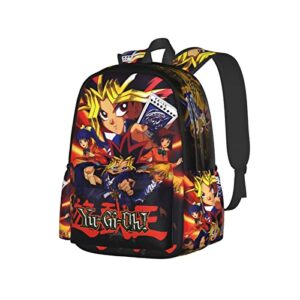 wjstore unisex durable college school bookbag 3d print yu_gi_oh laptop backpack funny hiking daypacks black 3 one size