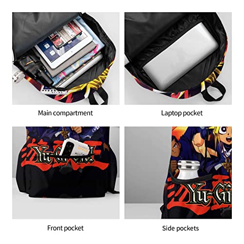 WJstore Unisex Durable College School Bookbag 3d Print Yu_Gi_Oh Laptop Backpack Funny Hiking Daypacks Black 3 One Size