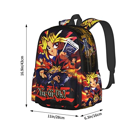 WJstore Unisex Durable College School Bookbag 3d Print Yu_Gi_Oh Laptop Backpack Funny Hiking Daypacks Black 3 One Size