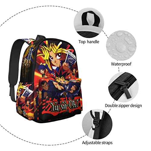 WJstore Unisex Durable College School Bookbag 3d Print Yu_Gi_Oh Laptop Backpack Funny Hiking Daypacks Black 3 One Size