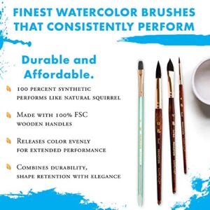 Princeton Artist Brush Neptune, Brushes for Watercolor Series 4750, Round Synthetic Squirrel, Size 4